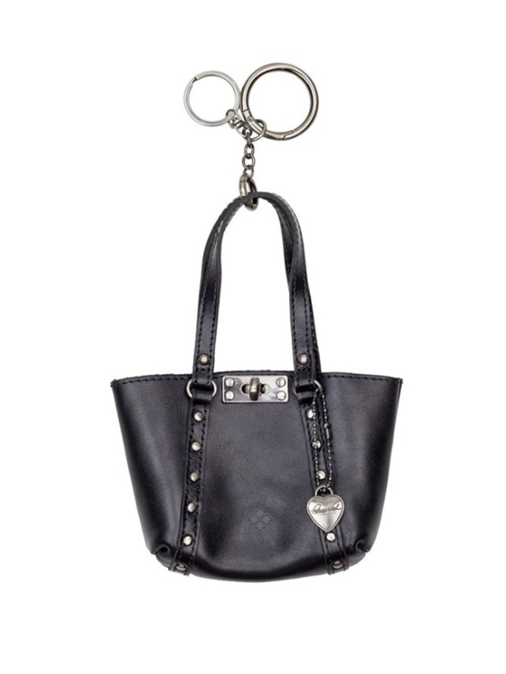 Pat Nash Benvento Black Mini Tote Keychain Charm